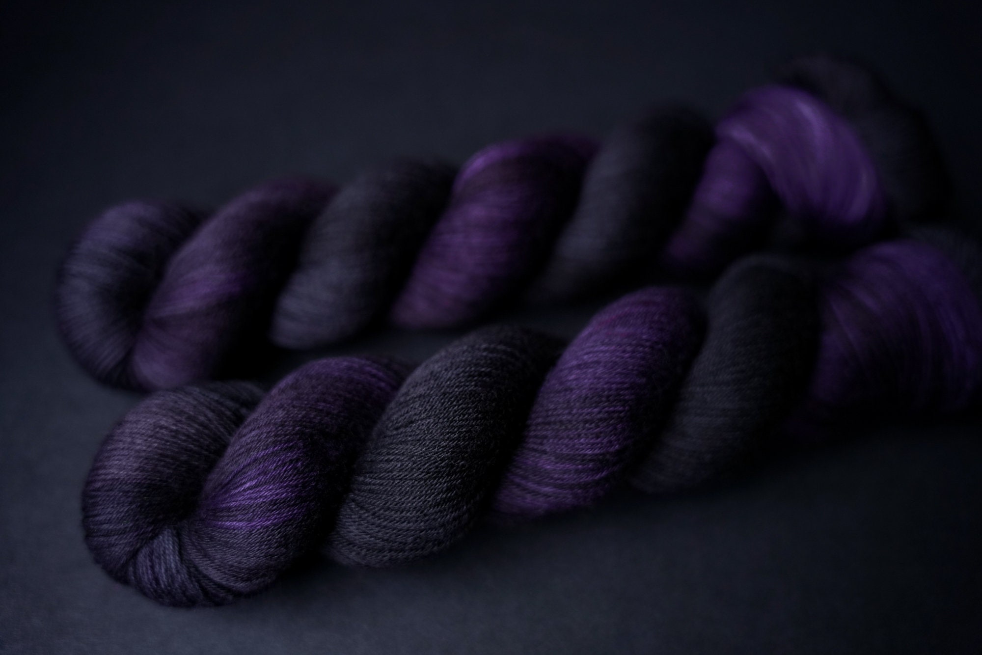 Eggplant - Hand-dyed Yarn, Sock Yarn, Wool Yarn - Dark Purple – 75