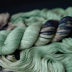 Hand Dyed Yarn Nephrite Choice of Weight Crow and Crescent Yarn image 8