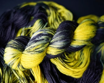 Hand Dyed Yarn | Caution Tape | Choice of Weight | Crow and Crescent Yarn