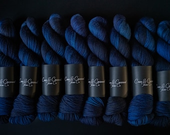 Hand Dyed Yarn | Nocturnal | Choice of Weight | Crow and Crescent Yarn