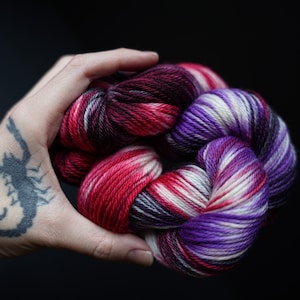 Hand Dyed Yarn | Bat Nebula | Choice of Weight | Crow and Crescent Yarn