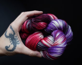 Hand Dyed Yarn | Bat Nebula | Choice of Weight | Crow and Crescent Yarn