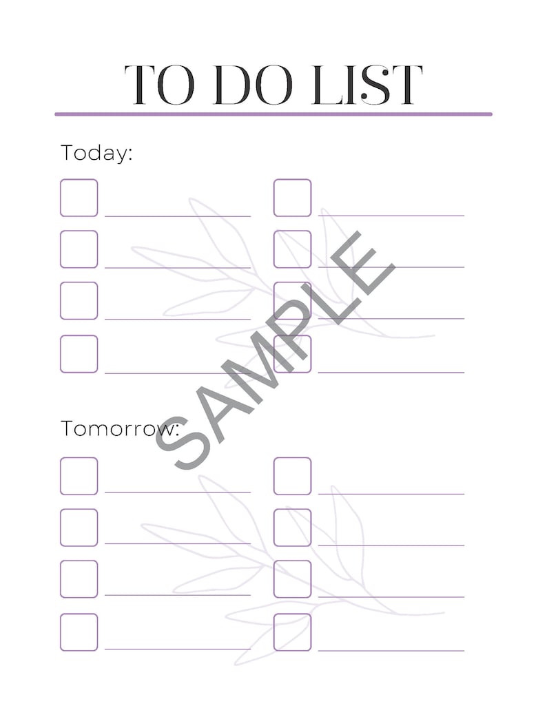 Printable Todo List Etsy