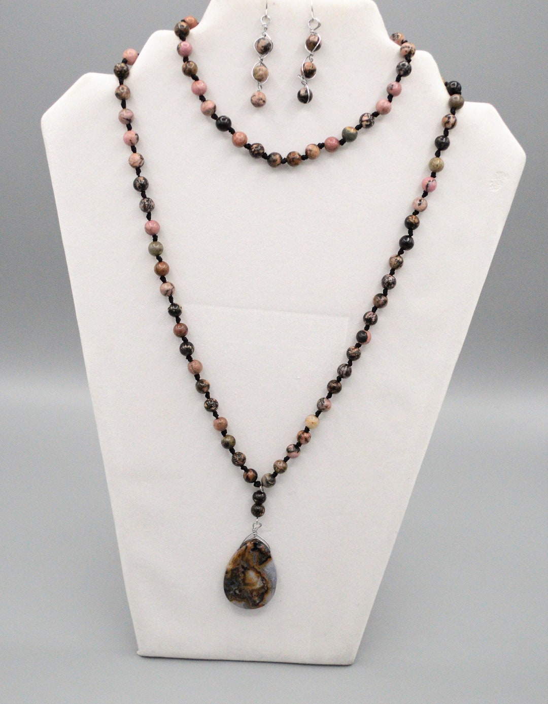 Lot Bijoux Fantaisie Perles - Collier Et Boucles D'oreilles, Neuf Sans Emballage