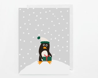 Funny Greeting cards, Handmade, Christmas, Cute Pingouin, Love you, Holidays, Cute cards