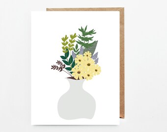 Carte de souhaits, Frühlingsblumenkarte, umweltfreundlich, für jeden Anlass, Liebe, Blumenstrauß, minimalistisch
