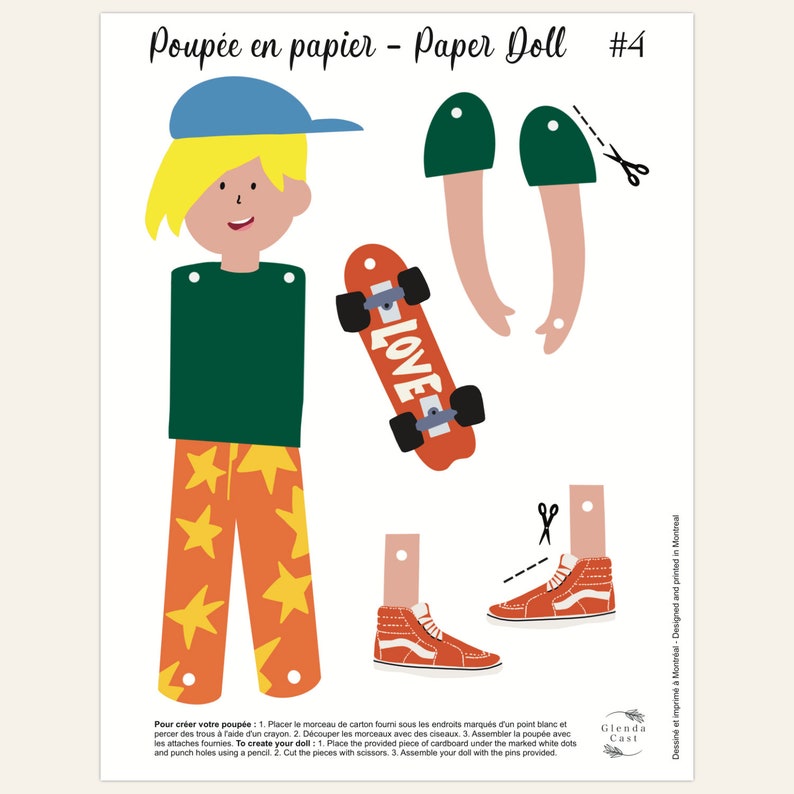 Poupée En Papier Paper Doll Cut Out Etsy