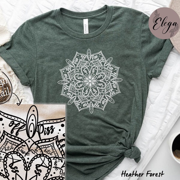 Cuss word mandala, Funny Hidden Swear Word Shirt, Sarcastic Gift for Her, Funny Hidden Swear Word, Sarcastic gift, Hidden curse word mandala