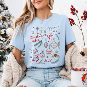 Christmas Vibes 2025 Shirt: Christmas Vibes Shirt, Coquette Bow Christmas Shirt, Holiday Gift For Her, Christmas Women, Christmas Season Tee