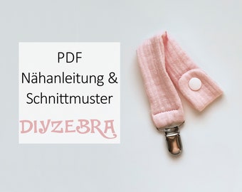 Sewing e-book pacifier strap baby gifts pacifier chain birth pregnancy sewing pattern sewing instructions German pdf download easy Diy