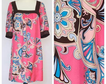 vintage silk paisley printed babydoll dress