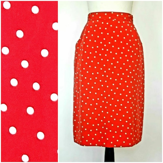 1980s Liz Claiborne red polka dot acetate pencil … - image 1