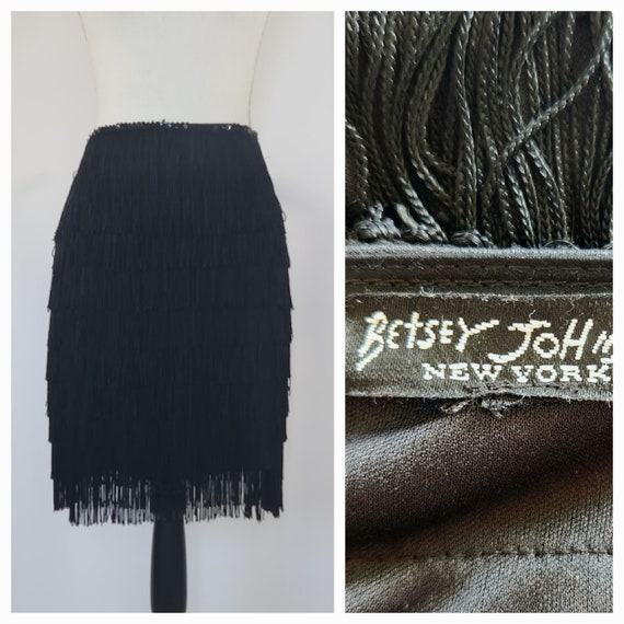 1990s Betsey Johnson fringed shimmy skirt - image 2