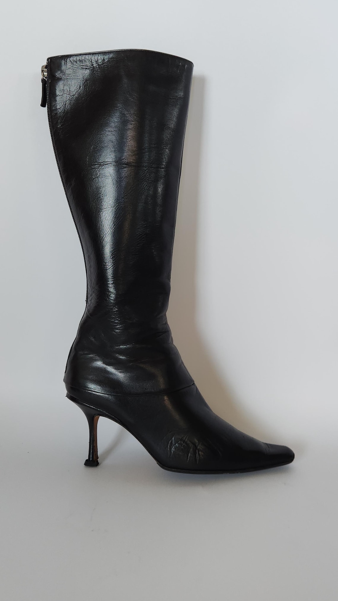 vintage Jimmy Choo black leather boots, foto 2 di 5