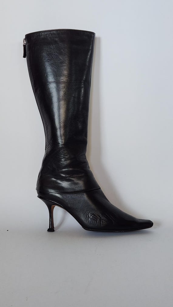 vintage Jimmy Choo black leather boots