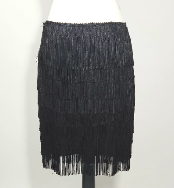 1990s Betsey Johnson fringed shimmy skirt - image 3