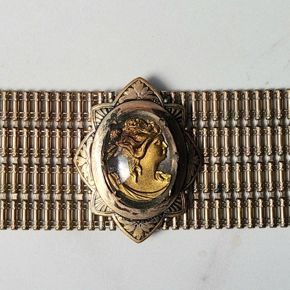1930s  victorian revival gold cameo bracelet - image 3