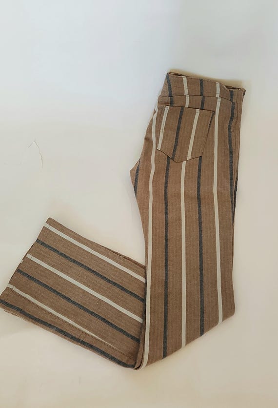 1990s button front striped flares