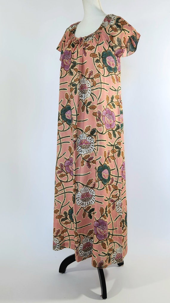 1970s batik floral caftan dress.   dead stock - image 3