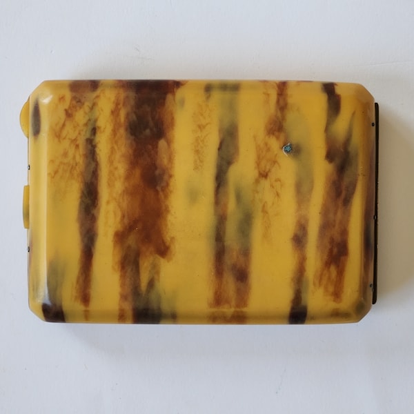 1940s Bakelite marbled cigarette case