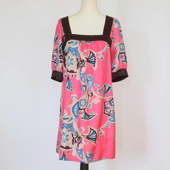 vintage silk paisley printed babydoll dress - image 3