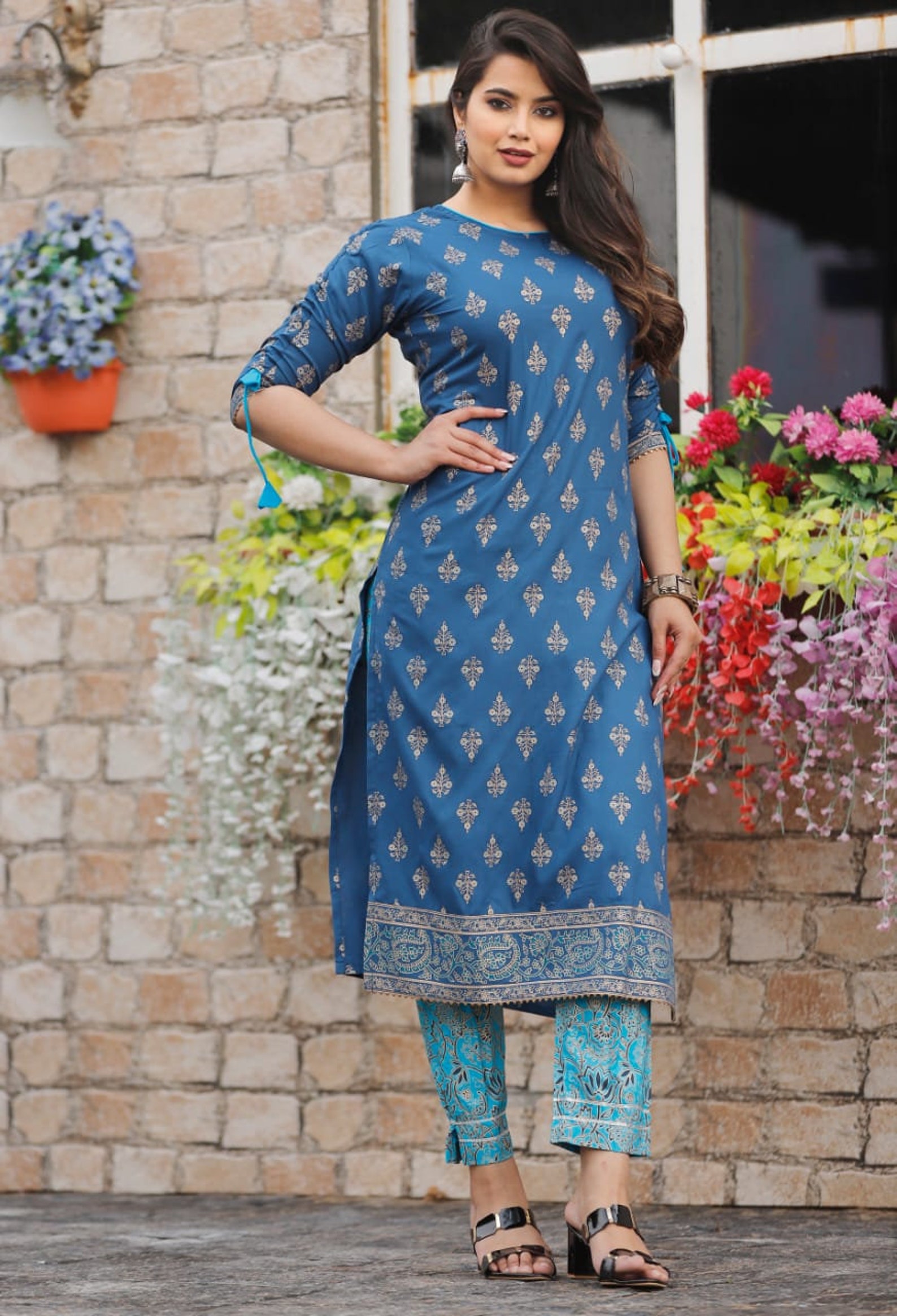 DesignerPrinted Rayon Kurti Pant Set For women & GirlsKurti Etsy