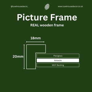 Bespoke Solid Wood Picture Frame | Walnut, Oak, Maple, Mahogany image 4
