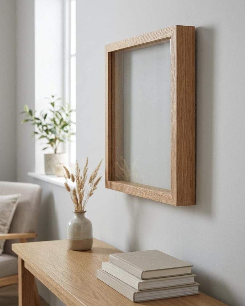Handmade Solid Oak Wood Box Frame | Picture Frame With Spacer - Etsy UK