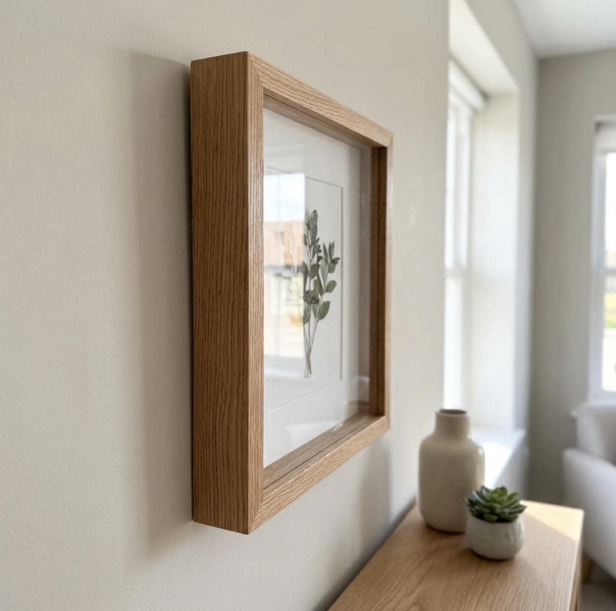 Handmade Solid Oak Wood Box Frame | Picture Frame With Spacer - Etsy UK