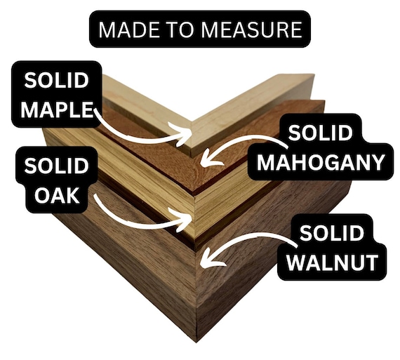 Bespoke Solid Wood Picture Frame | Walnut, Oak, Maple, Mahogany