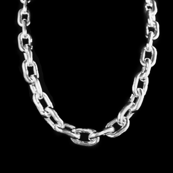 999 Silver Huge & Heavy Anchor Box Chain Necklace or Bracelet, Customized Luxury, Handmade Jewelry Gift for Men, BEST SELLER