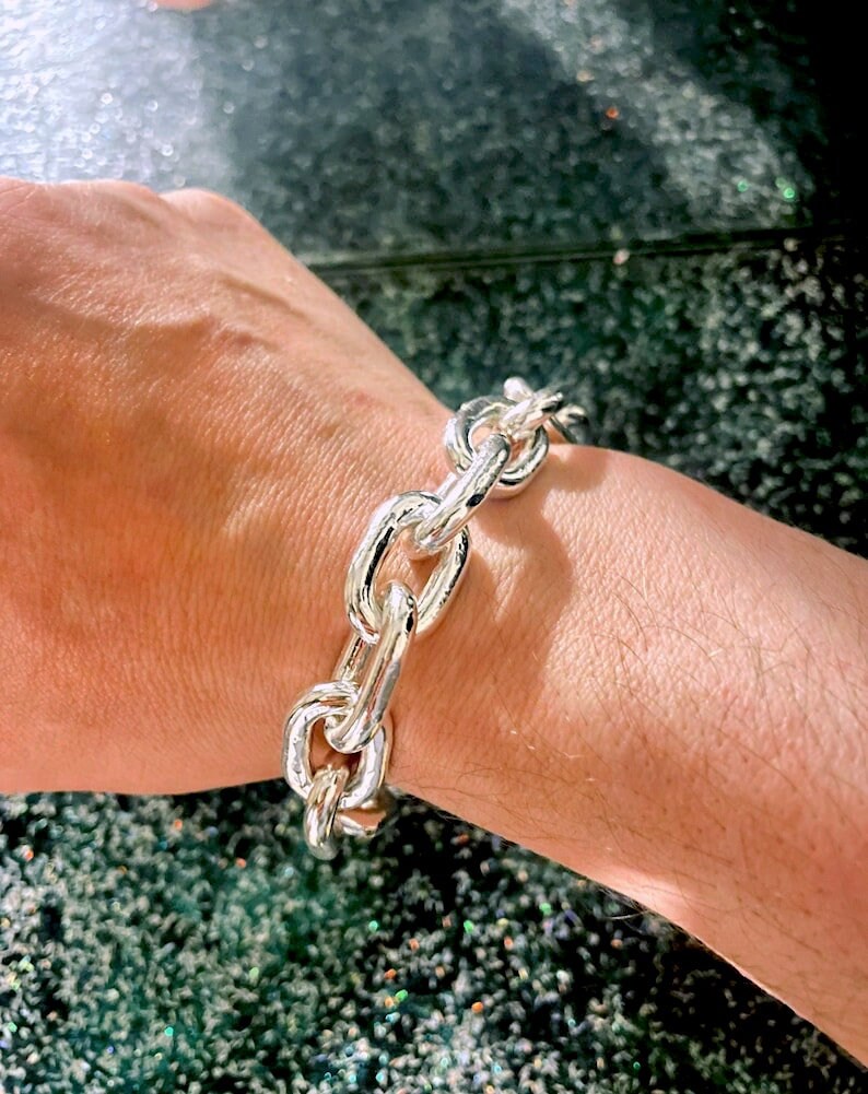 999 Silver Huge & Heavy Anchor Box Chain Necklace or 999 Silver Huge & Heavy Anchor Box Chain Necklace or