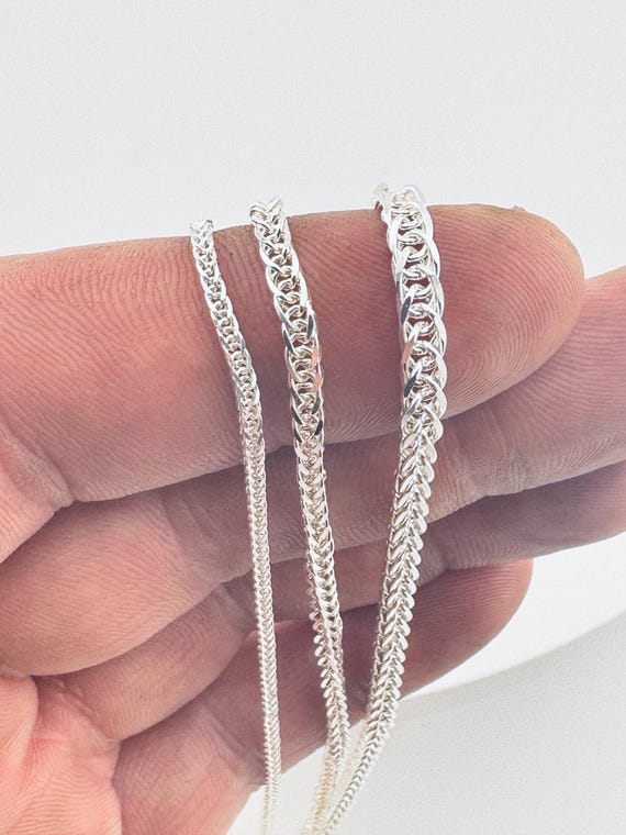 999 Pure Silver Thin Wheat Chain Necklace – Hypoallergenic
