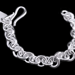 999 Silver Circle Link Bracelet or Necklace, Hypoallergenic, Customized Luxury, Handmade Jewelry Gift for Men & Women, Free Fast Shipping