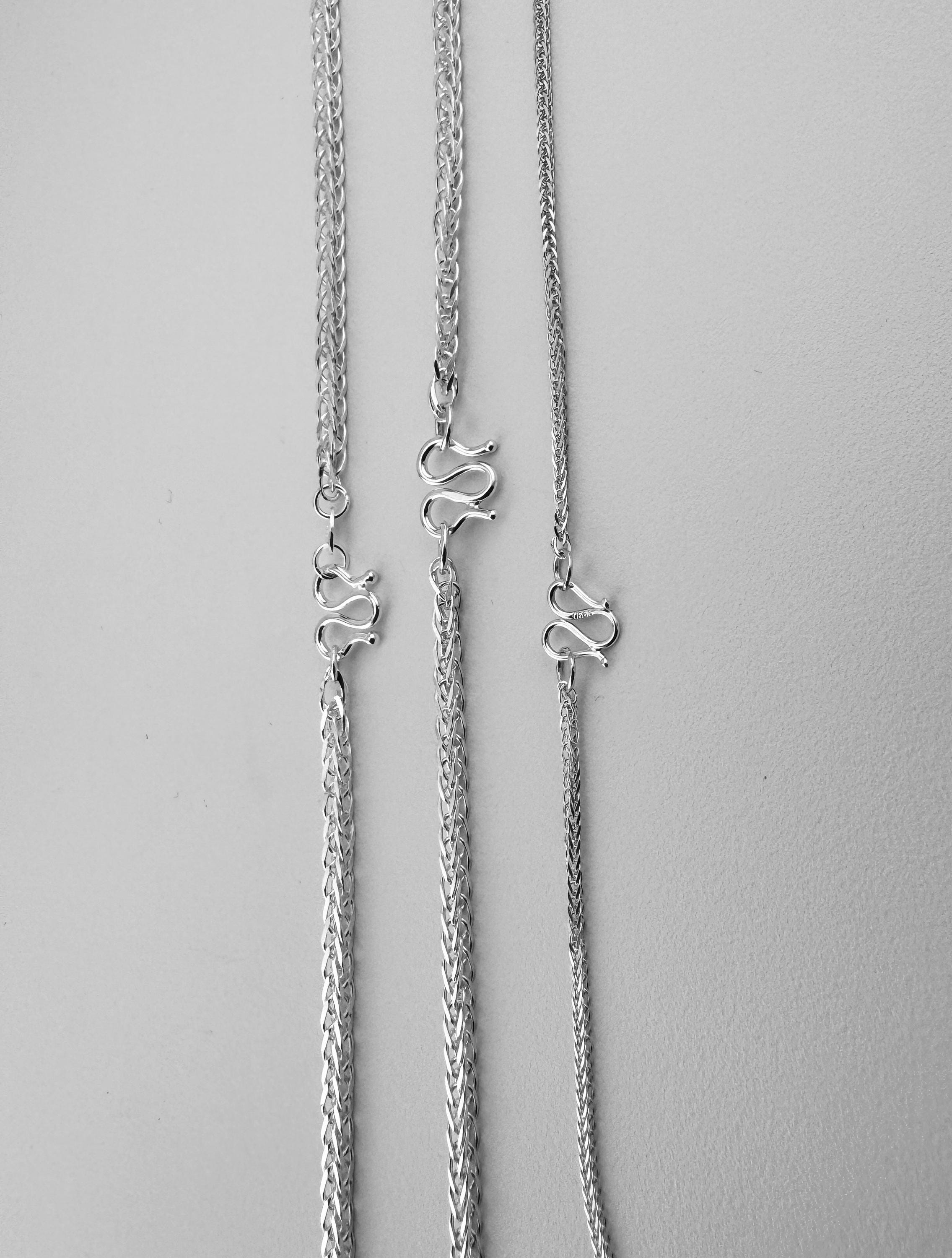 999 Pure Silver Thin Wheat Chain Necklace – Hypoallergenic