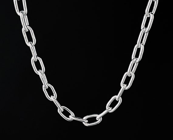 999 Pure Silver Paperclip Link Chain Necklace – Hypoallergenic