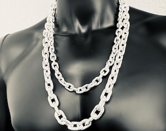 999 Pure Silver Anchor Chain Necklace & Bracelet – Heavy Solid Links, Hypoallergenic, Custom Length