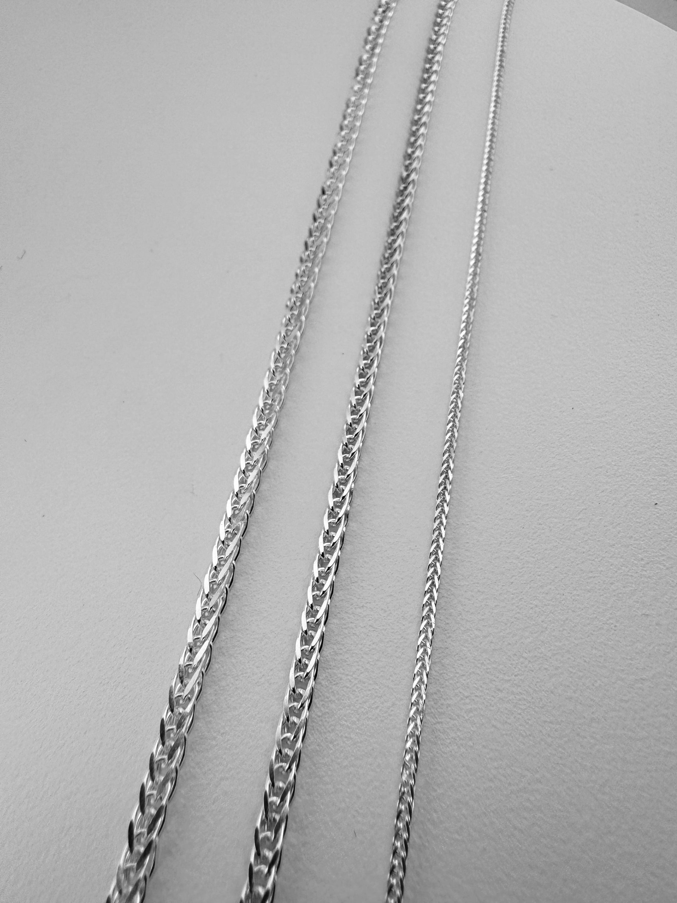 999 Pure Silver Thin Wheat Chain Necklace – Hypoallergenic