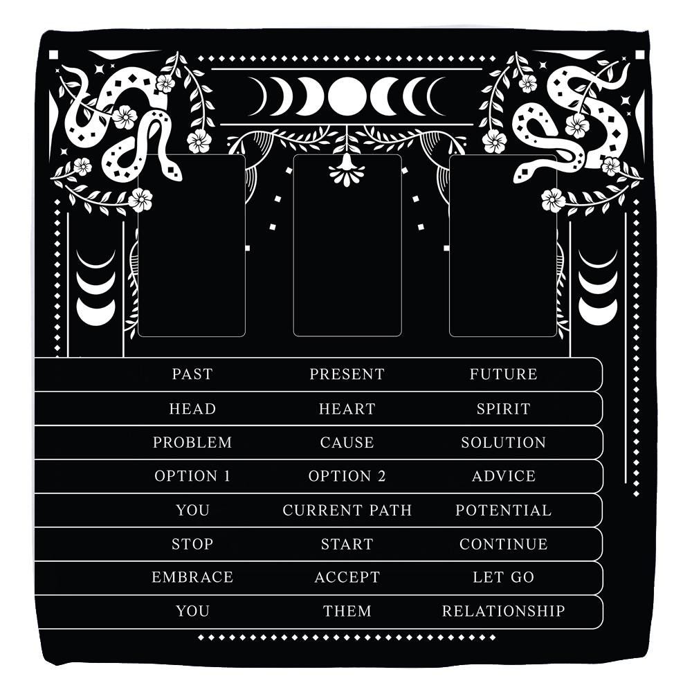 Hekate Tarot Spread Cloth: 3-Card Reading Mat, Witchy Decor
