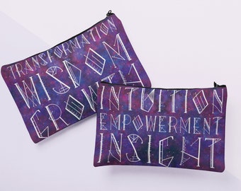 Bolsa com zíper para definição de intenções: bolsa para cartas de tarô de bruxa