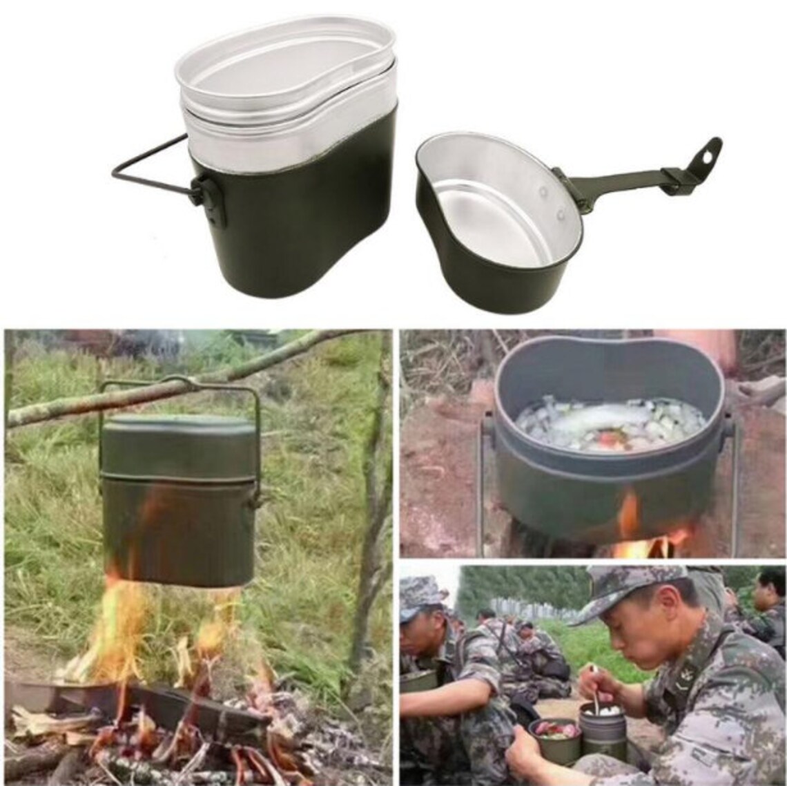 Military Outdoor Cookware Set Cook Kit Hiking Survival Bento Etsy