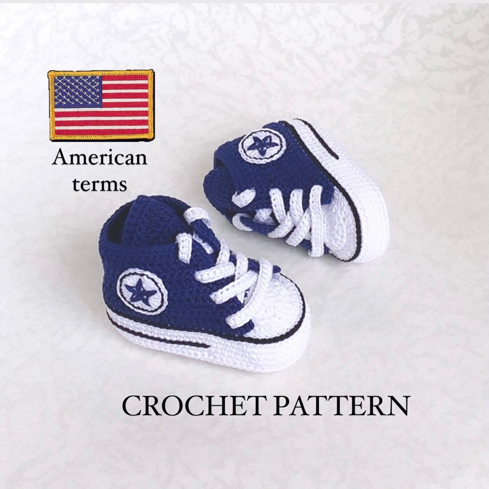 Converse baby CROCHET PATTERN shoes for baby 3 sizes Converse baby CROCHET PATTERN shoes for baby 3 sizes