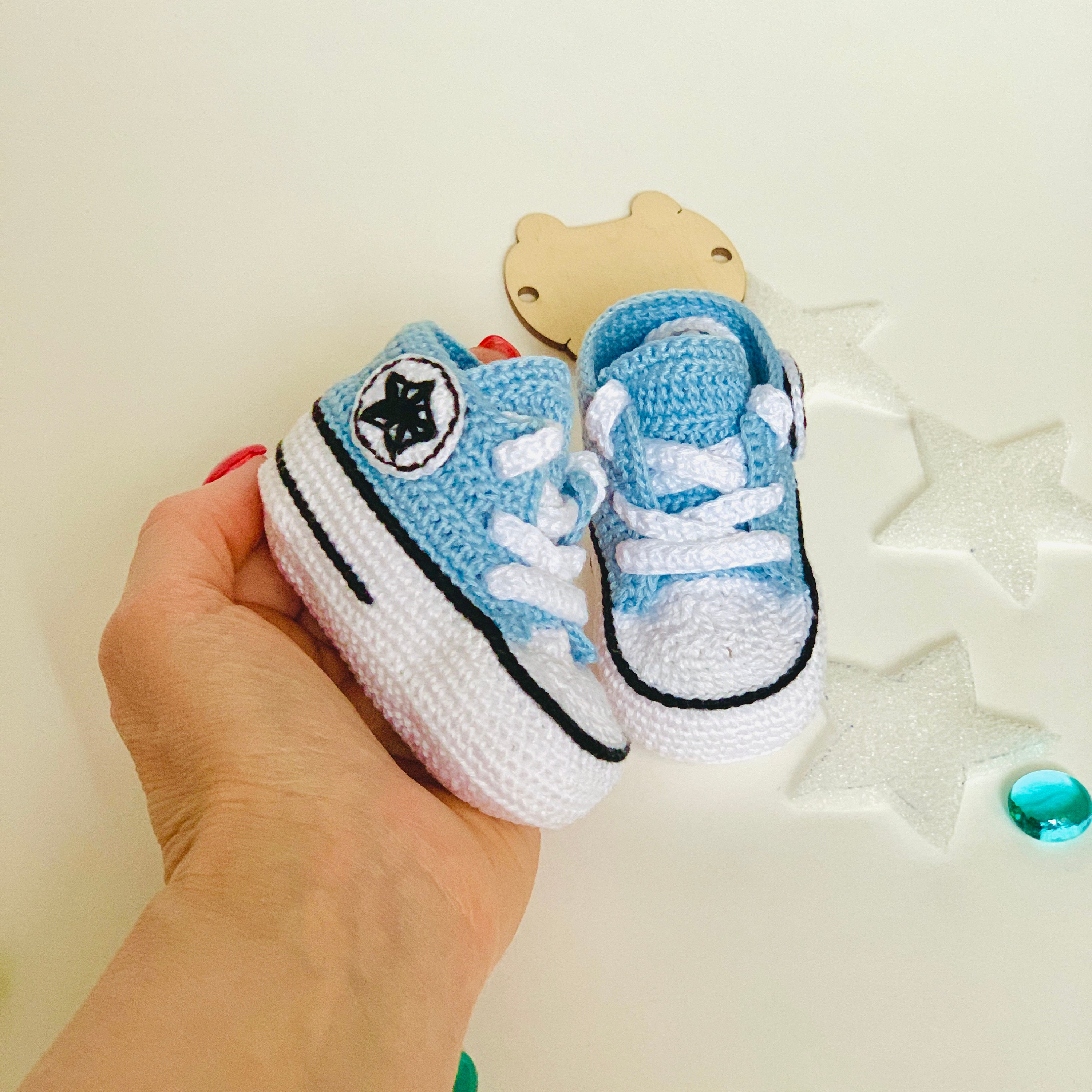 Converse for baby CROCHET PATTERN 3 sizes booties pattern Etsy