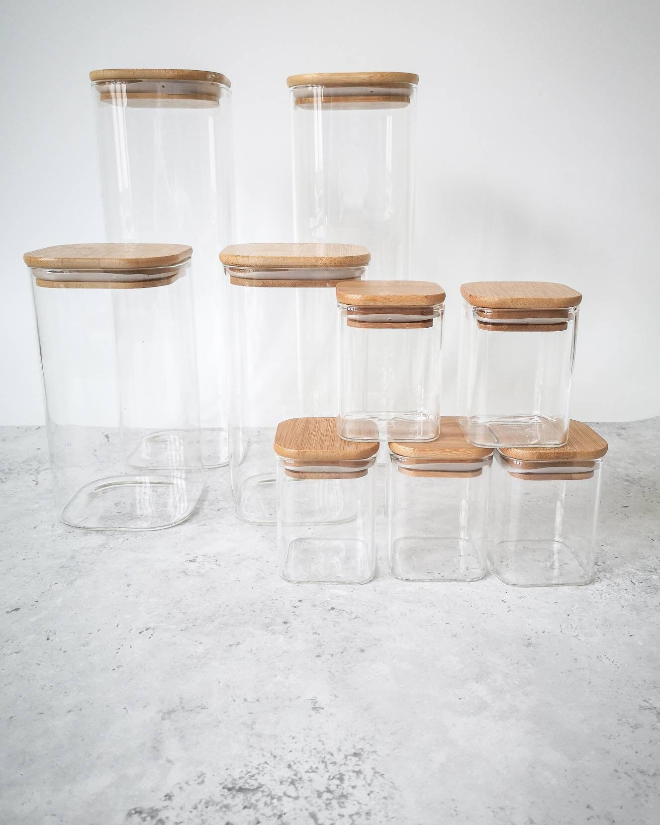 Eco Storage jar square glass jar food storage pantry Etsy