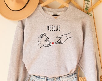 Rescue Love Sweatshirt, Rescue Pit Bull Sweatshirt, Dog Mom Shirt, Pittie Mama Shirt, Rescue Dog Shirt, Pit Bull Shirt, Dog Lover, Pitbull