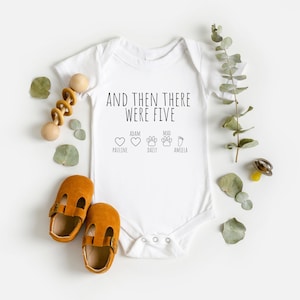 Custom Pregnancy Announcement, And Then There Were Five Baby Bodysuit, Baby Announcement, Baby Shower Gift, Baby Coming Soon Bodysuit