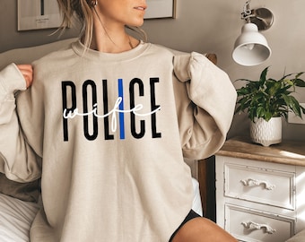 Polisfru-tröja | Polisfru | Polisfru-present | Polisflickvän | Stolt polis | Tunn blå linje | Stöd det blå
