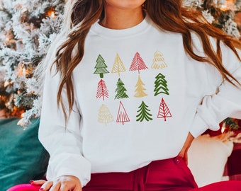 Christmas Trees Sweatshirt , Christmas Sweatshirt for Women, Christmas Sweatshirt, Christmas Shirt, Cute Ugly Christmas Sweater Winter