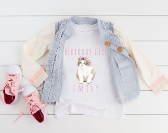 Custom Birthday Shirt for Cat Birthday shirt for Cat birthday party, Kitty birthday shirt, Birthday shirt girl, kitty cat birthday shirt