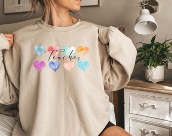 Sudadera para maestros / Maestra / Suéter boho para maestros / Suéter de otoño / Regalo para maestros / Lindo jersey de enseñanza / Camisa de enseñanza